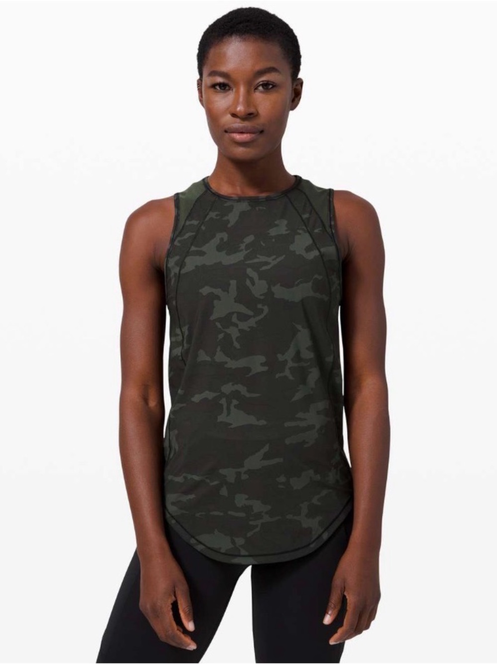 VGUC Lululemon Sculpt Tank Incognito Camo Multi Gator Green - Picture 2 of 8